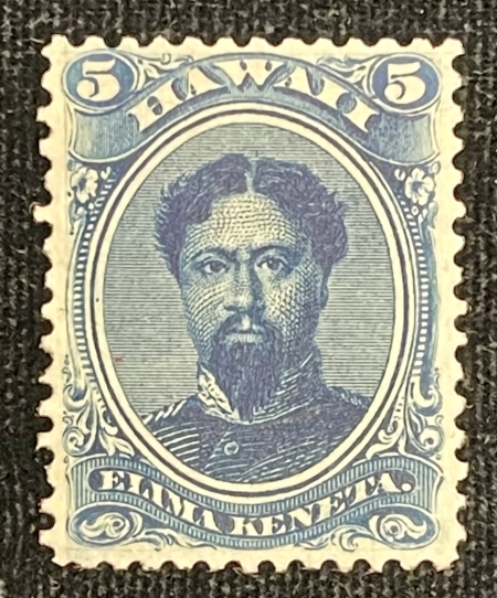 U.S. Stamps HAWAII SCOTT #32 5c BLUE, UNUSED, VF & FRESH-CATALOG $175