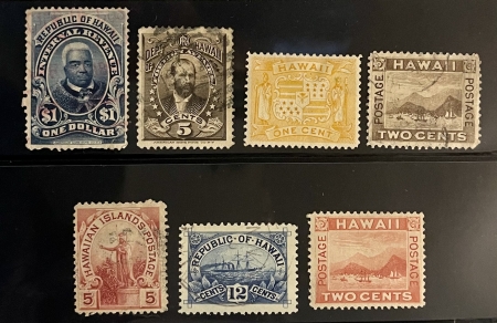U.S. Stamps HAWAII LOT, SCOTT #s 74-76, 78, 81, 0-2, R-11 (FAULTY), MINT & USED-CAT $55