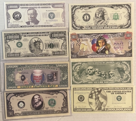 Other Numismatics 48 PIECE NOVELTY CURRENCY LOT, MANY RETAIL $25 & UP; GREAT RESELLER’S LOT!