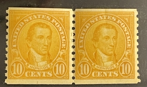 U.S. Stamps SCOTT #603 LINE PAIR, MOG-NEVER HINGED, FRESH & FINE – CAT $50