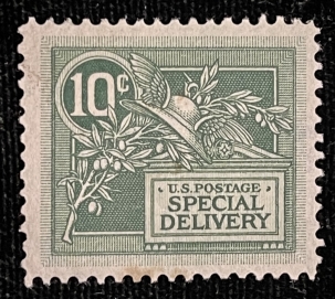 U.S. Stamps SCOTT #E-7, 10c, GREEN, MOG, HINGED & VERY FINE+, CATALOG VALUE $65