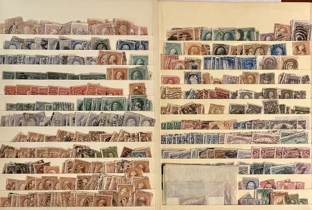 U.S. Stamps UNSORTED OLD U.S. DEALER STAOCKBOOK; 1000’s OF STAMPS 1860s-20th CENT-CAT $5000+