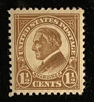 U.S. Stamps SCOTT #553 1 1/2c YELLOW-BROWN HARDING, MOG-NH,FRESH & SUPERB!