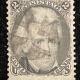U.S. Stamps SCOTT #98, 15c BLACK, F GRILL, USED, PERF TIP CR, APP VF, RED CANCEL-CAT $375