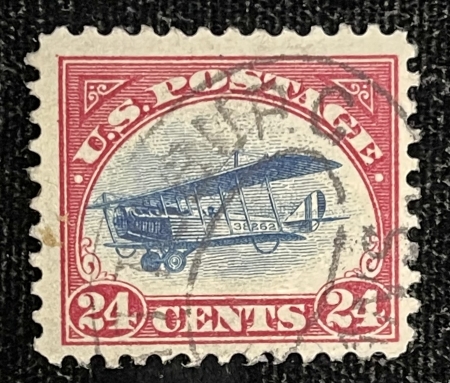 U.S. Stamps SCOTT #C-3 24c R/W/B “JENNY” AIRMAIL, UESD, VF & SOUND-CATALOG $35