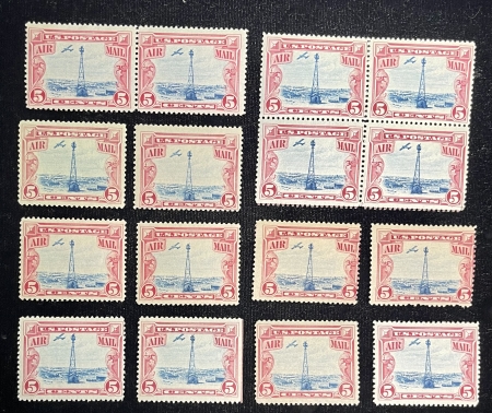 U.S. Stamps SCOTT #C-11, 14-5c AIMAIL “BEACON TOWER”, SINGLES/MULTIPLES, MOG-NH, CAT $140