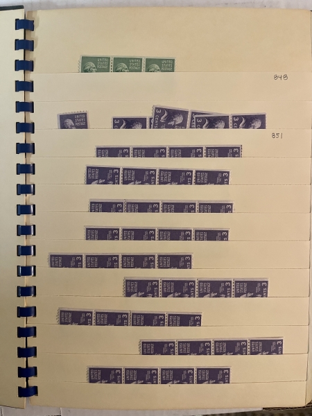 U.S. Stamps STOCK OF PREXIE COILS, 5c-10c FAMOUS AMERICANS, SINGLES, PAIRS, LP & PB-CAT $696