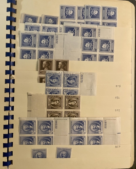 U.S. Stamps STOCK OF PREXIE COILS, 5c-10c FAMOUS AMERICANS, SINGLES, PAIRS, LP & PB-CAT $696