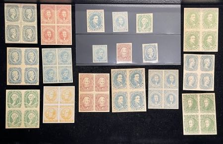 U.S. Stamps CSA #1-14 VINTAGE REPRINTS (DIETZ?); INTERESTING REAEARCH GROUP; IF GENUINE $25K