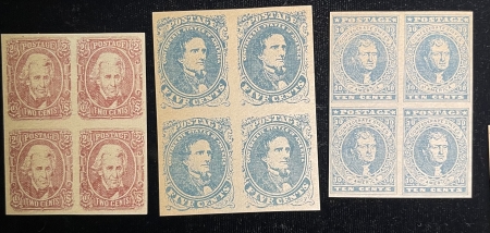 U.S. Stamps CSA #1-14 VINTAGE REPRINTS (DIETZ?); INTERESTING REAEARCH GROUP; IF GENUINE $25K