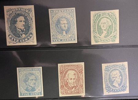 U.S. Stamps CSA #1-14 VINTAGE REPRINTS (DIETZ?); INTERESTING REAEARCH GROUP; IF GENUINE $25K