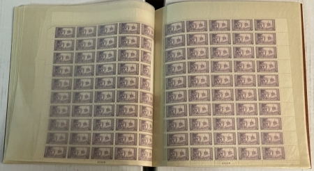 U.S. Stamps VINTAGE SHEET FILE, 1930s W/ COMPLETE SHEETS, MOG NH FRESH SHEETS-HIGH CAT VALUE