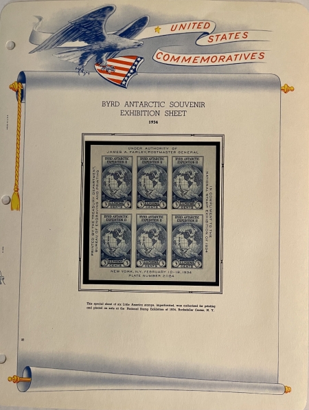 U.S. Stamps 1928-1935 COMMEMORATIVES/FARLEYS, SCOTT #649-771, BLOCKS OF 4-MOGNH ON ALBUM PGS