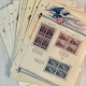 U.S. Stamps COMMEMORATIVE/DEFINITIVE/AIRMAIL PLATE BLOCKS, 1940s-50s, 11 PGS-MOGNH-CAT $150+