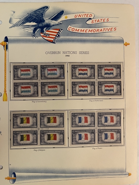 U.S. Stamps 1920s-50s COMMEMS/AIRMAILS, 25 PGS, BLOCKS, PANES, SINGLES-MOG & FRESH-CAT $300+
