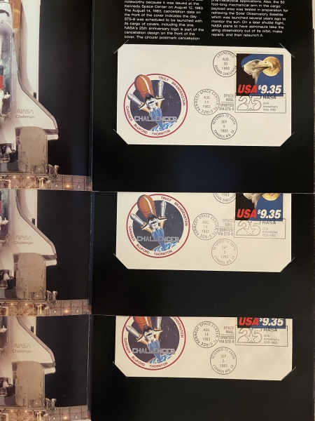 U.S. Stamps 3 SCOTT #1909 $9.35 EXPRESS, STS-8 FLIGHT COVERS, W/LETTER, USPS/NASA-CAT $150
