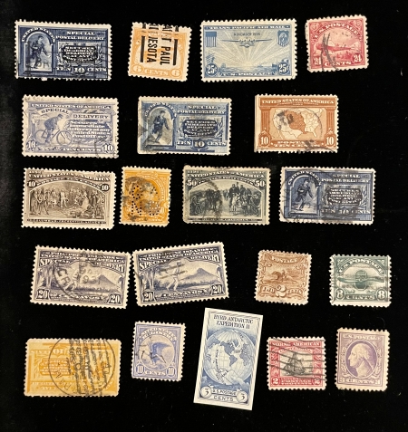 U.S. Stamps CIGAR BOX OF HIGHER VALUE U.S. USED SINGLES, 1860s-1920s, MOST FAULTY-CAT $1000+