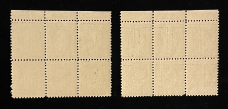 Postage SCOTT #498 PLATE BLOCKS (2), 1c GREEN, MOGNH, PO FRESH & F/VF, CAT $70