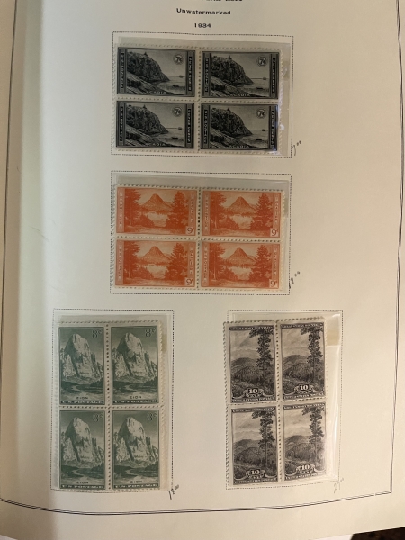 U.S. Stamps U.S. COMMEM. BLOCKS OF 4, 1909-1969 NATIONAL ALBUM-NEARLY COMPLETE FROM 1926 ON!