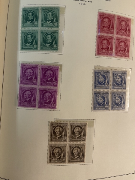 U.S. Stamps U.S. COMMEM. BLOCKS OF 4, 1909-1969 NATIONAL ALBUM-NEARLY COMPLETE FROM 1926 ON!