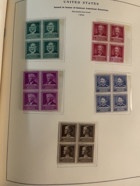 U.S. Stamps U.S. COMMEM. BLOCKS OF 4, 1909-1969 NATIONAL ALBUM-NEARLY COMPLETE FROM 1926 ON!