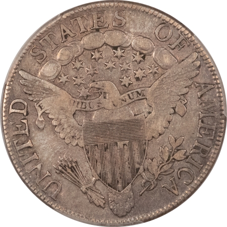 Early Halves 1806 DRAPED BUST HALF DOLLAR, POINTED 6, STEM – PCGS F-15, PREMIUM QUALITY!