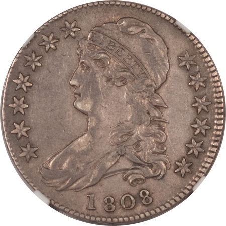 Early Halves 1808 CAPPED BUST HALF DOLLAR – NGC AU-53 VERY WELL STRUCK!