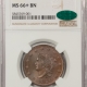 Braided Hair Large Cents 1854 BRAIDED HAIR LARGE CENT, NEWCOMB 26 – PCGS MS-64 RB, CAC APPROVED!