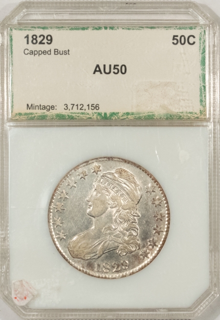 Early Halves 1829 CAPPED BUST HALF DOLLAR – ABOUT UNCIRCULATED