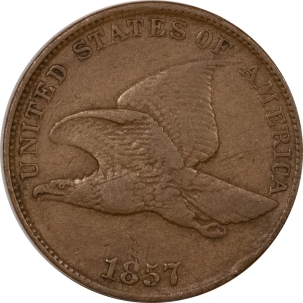 Flying Eagle 1857 FLYING EAGLE CENT, HIGH GRADE CIRCULATED EXAMPLE!