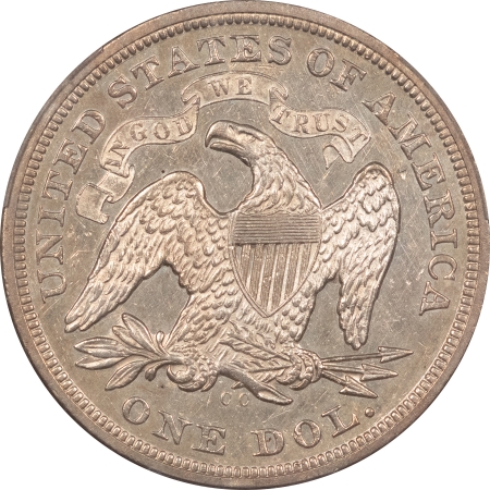 Liberty Seated Dollars 1870-CC SEATED LIBERTY DOLLAR – PCGS AU-55, SEMI PL, GORGEOUS!