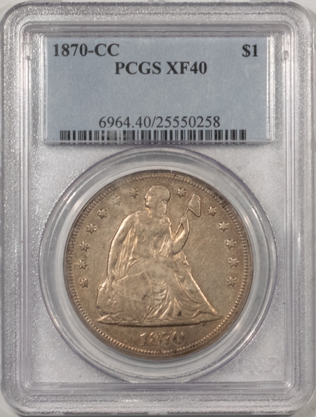 Liberty Seated Dollars 1870-CC SEATED LIBERTY DOLLAR – PCGS XF-40