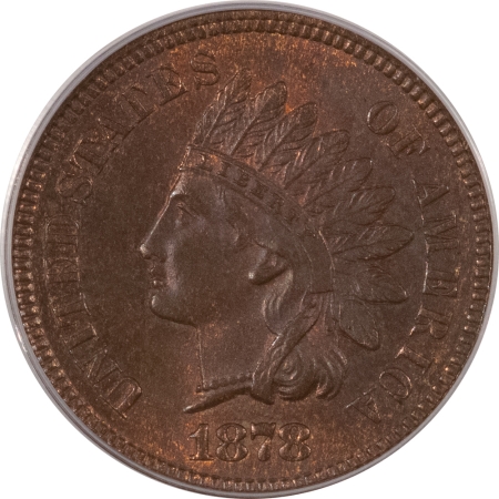CAC Approved Coins 1878 INDIAN CENT PCGS MS-64 BN, CAC, LUSTROUS, PRETTY & PQ!