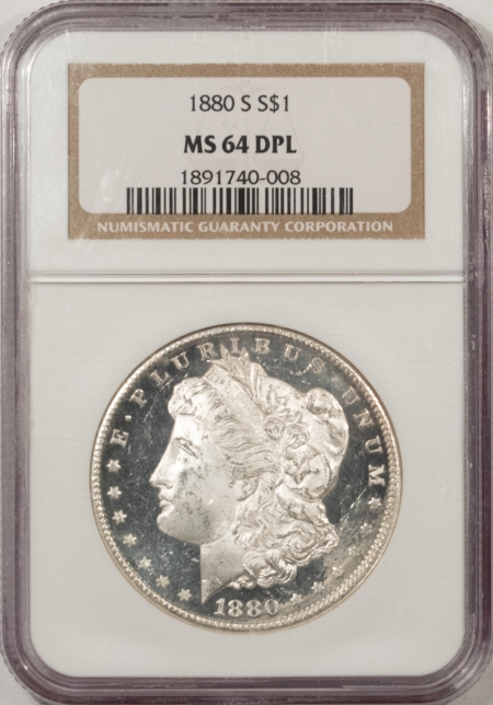 Morgan Dollars 1880-S MORGAN DOLLAR – NGC MS-64 DPL