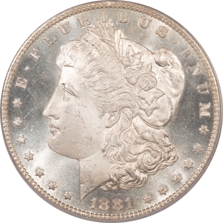 Morgan Dollars 1881-CC MORGAN DOLLAR – PCGS MS-65, WHITE GEM! PREMIUM QUALITY!
