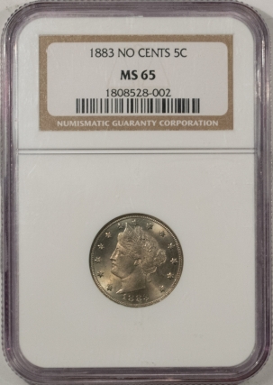 Liberty Nickels 1883 NO CENTS LIBERTY NICKEL – NGC MS-65, PRETTY GEM!