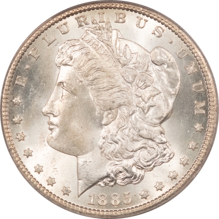 Morgan Dollars 1885-CC MORGAN DOLLAR – PCGS MS-65, OLD GREEN HOLDER & PREMIUM QUALITY+!