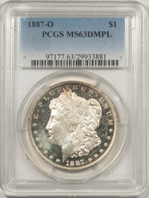Morgan Dollars 1887-O MORGAN DOLLAR – PCGS MS-63 DMPL, ULTRA DEEP!