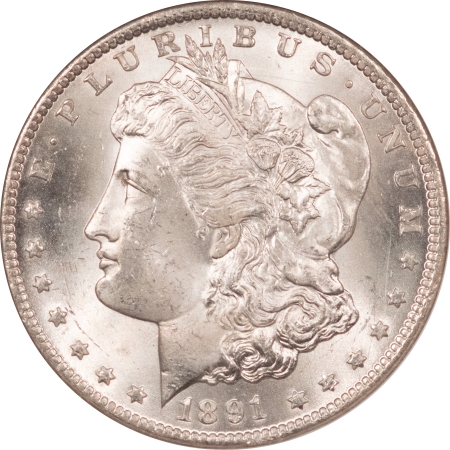 CAC Approved Coins 1891-CC MORGAN DOLLAR TOP 100 VAM-3 SPITTING EAGLE – NGC MS-63, CAC, PQ!
