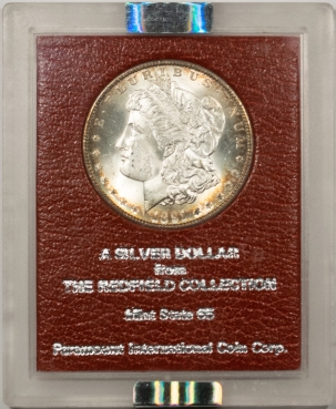 Morgan Dollars 1891-S MORGAN DOLLAR, FROM THE REDFIELD COLLECTION, RED CASE, NGC MS-62, PRETTY