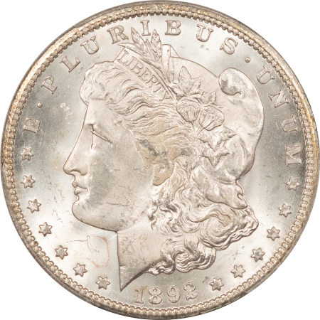 CAC Approved Coins 1892-CC MORGAN DOLLAR – PCGS MS-63+, PREMIUM QUALITY & CAC APPROVED!