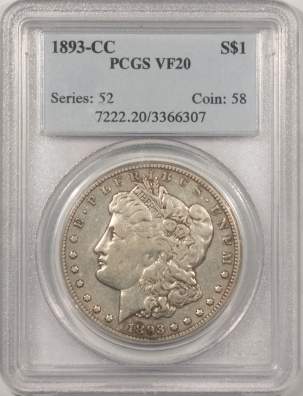 Morgan Dollars 1893-CC MORGAN DOLLAR – PCGS VF-20