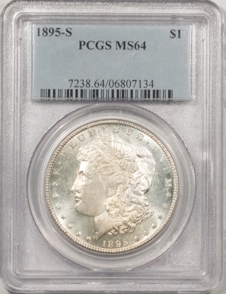 Morgan Dollars 1895-S MORGAN DOLLAR – PCGS MS-64 FROSTY & PREMIUM QUALITY!