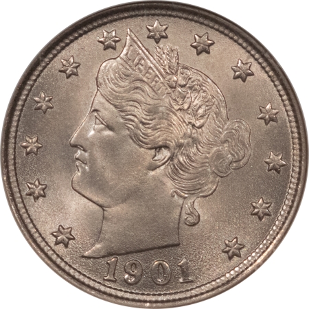 Liberty Nickels 1901 LIBERTY NICKEL – NGC MS-64, PREMIUM QUALITY!