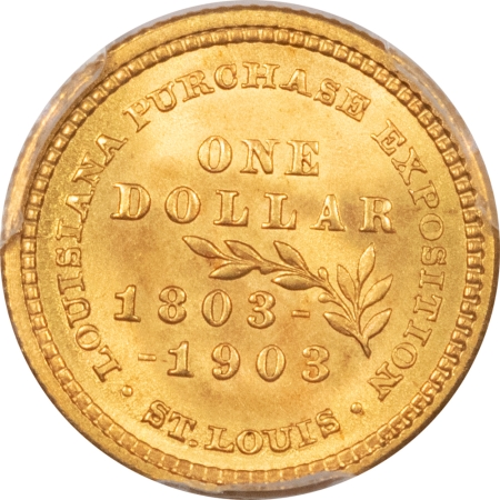 Gold 1903 $1 LA PURCHASE, MCKINLEY GOLD COMMEMORATIVE – PCGS MS-66