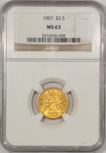 $2.50 1907 $2.50 LIBERTY GOLD – NGC MS-63