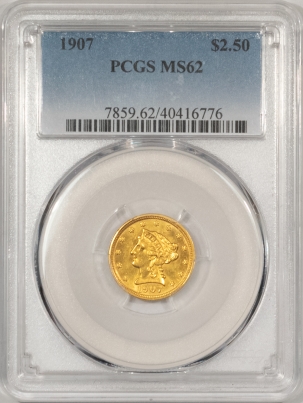 New Store Items 1907 $2.50 LIBERTY GOLD – PCGS MS-62