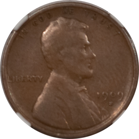 Lincoln Cents (Wheat) 1909-S VDB LINCOLN CENT – NGC F-12 BN, KEY-DATE!