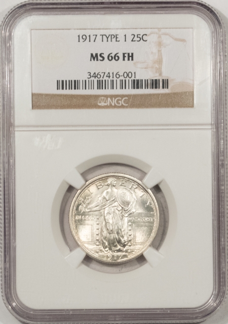 New Store Items 1917 TY I STANDING LIBERTY QUARTER – NGC MS-66 FH BLAZING WHITE!