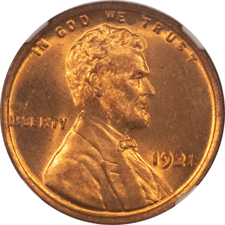 Lincoln Cents (Wheat) 1921 LINCOLN CENT – NGC MS-64 RD LUSTROUS!